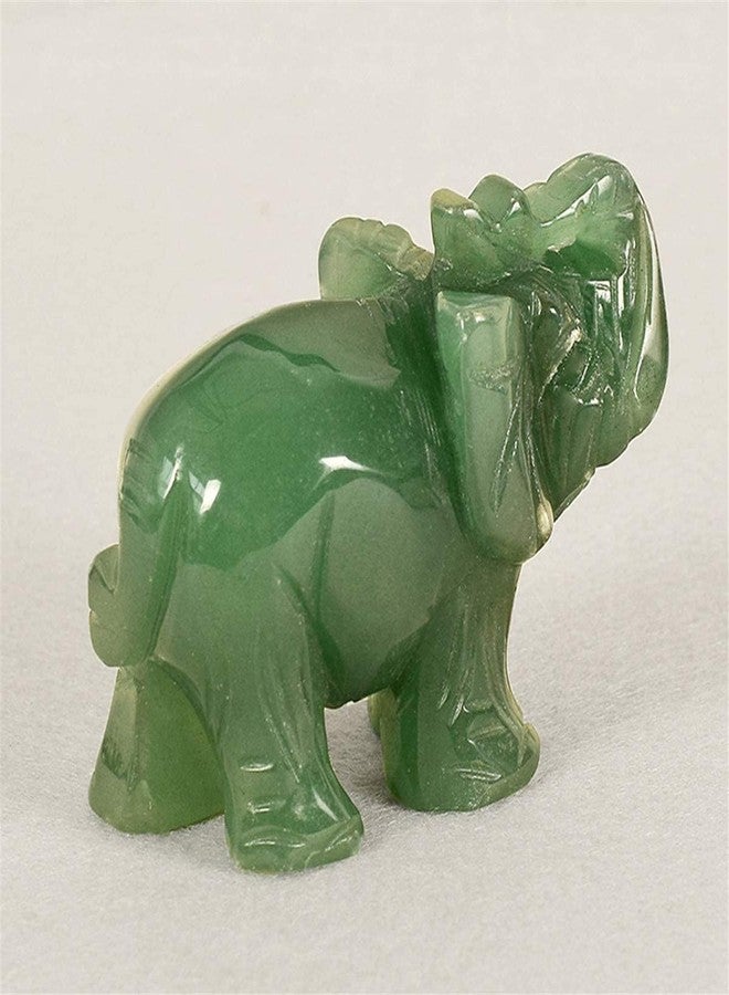 Qintreesify Green Elephant Ornament Statue, Jade Stone Handcraft Natural Green Jade Stone Lucky Elephant Statue Decor Toys for Home Office Decor Good Luck Gift Holidays,Birthday,Congratulation and Housewarming - Image 1